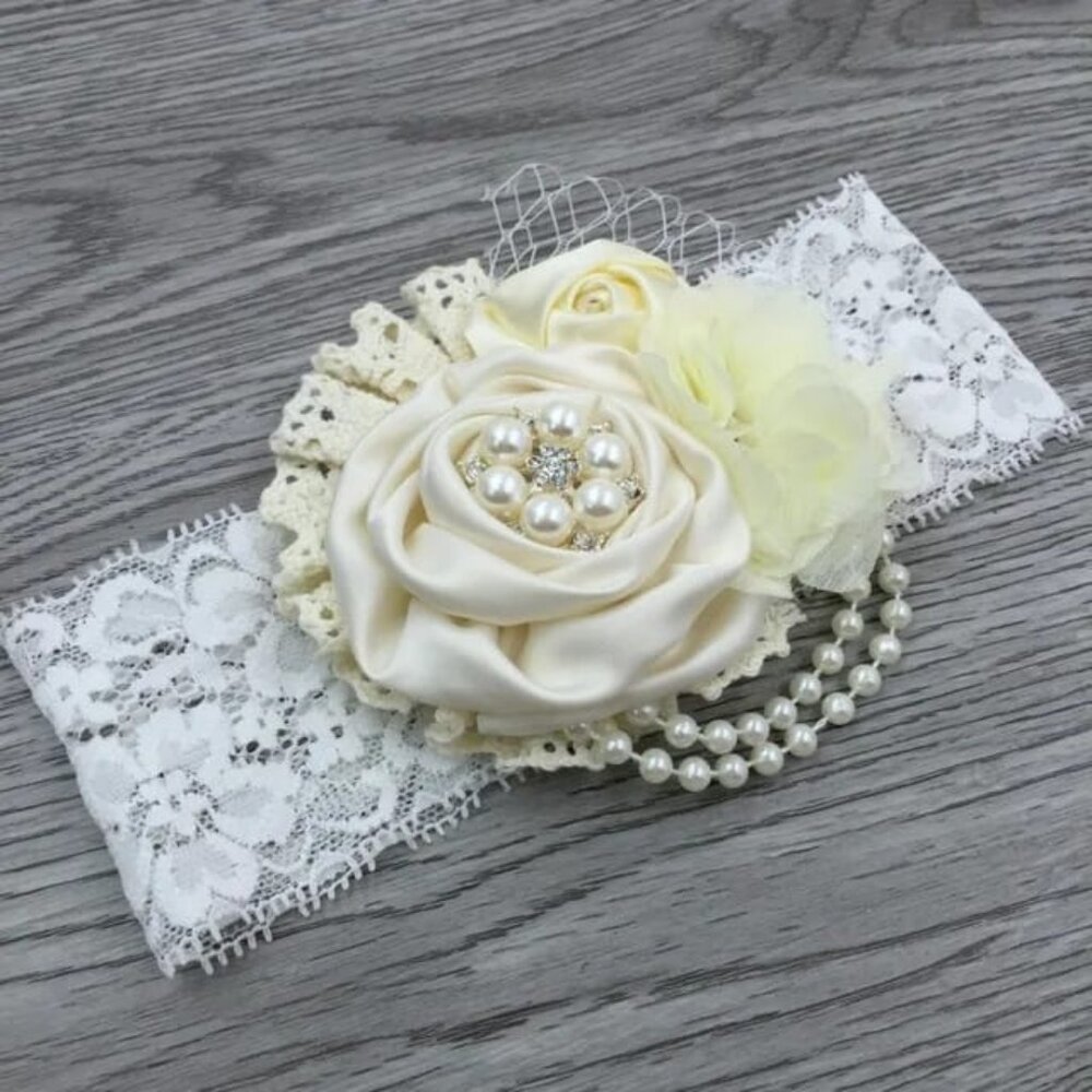 NEW - Flower Headband Baby Girl Vintage - Baby Girls Accesories